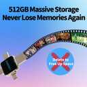 Photo Stick Flash Drive,LONGWIND 512GB USB 3.0 High Speed Thumb Drive,USB Memory Stick Portabl External Easy Backup Photo Storage for Phone/Android/PC/Laptop/Tablet (Silver)