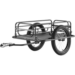 VEVOR Bike Cargo Trailer, 70/275 lbs Load Capacity, Foldable Compact Storage & Quick Release with Universal Hitch, 20" Wheels, Fits Most Bike Wheels, Carbon Steel Frame, Heavy-Duty Bicycle Wagon Cart
