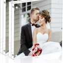 Magicool Premium Acrylic Photo Frame- Magnet Photo Frame -Double Sied Thick Desktop Frames (4x4 2pack)