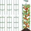 6 Pack Tomato Cages for Garden Plant Support, Up to 48Inch Tomato Trellis Assembled Garden Stakes, Plant Trellis with 66Ft Twist Tie, Fit Vertical Climbing Plants, Vegetables, Flowers