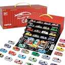 Toy Cars Mini Cars Bulk for Kids, Pull Back Cars Set Alloy Racing Car Toys with Garage & Runway, Goodie Bag Stuffers Party Favors for Age 3 4 5 6 7 8+ Years Old Boys Girls(48pcs Red)