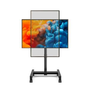 YOMT Mobile TV Cart Rolling TV Stand for 13-50 inch Screens, Tilting and Rotating Mount, Portrait to Landscape, Height Adjustable Portable TV Stand with Wheels Holds up to 44lbs Max VESA 200x200mm