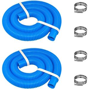 Pool Filter Pump Hose for Intex Pool Accessories - 1.25"Diameter Replacement Pool Hoses for Above Ground Pools Parts Compatible with Coleman  Bestway,59"Long With 8 Clamps (3, Blue)