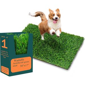 Washable Artificial Grass DogPotty Pad -Durable Fake Grass Pee Pad,Reusable Indoor/Outdoor Puppy TrainingMat for Dogs & Small Pets, Artificial GrassDoormat (30x17Pack of 1)