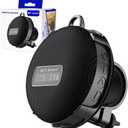 Upgraded Compact Portable Bluetooth 5.0 Wireless Bike 5W/8W Stereo Speaker, IP67 Waterproof Outdoor &10h Play Time, Advanced Class D Amplifier & Built-in Weighty Bass (8W with Speedometer)