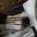 26" H Counter Height Bar Stools Set of 2, Modern Linen Fabric Upholstered Barstools with Backrest for Kitchen Island, Black and Brown Metal Frames