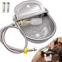 Automatic Water Dispenser for Dog Water Bowl Dispenser Large Size Stainless-Steel Waterer Feeder Self Filling Water Trough for Poultry and Livestock (Stainless Steel, Large)