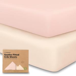 KeaBabies 2-Pack Organic Crib Sheets for Boys, Girls - 52x28 Fitted Crib Mattress Sheet Neutral, Breathable Jersey Cotton Cover for Baby Bed, Toddler Mattress, Soft & Cute Prints (Cameo)
