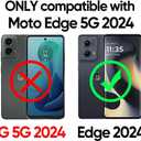 LeYi for Motorola Edge-2024-Case: Moto NOT FIT Edge 50/ G 5G 2024 3 in 1 Heavy Duty Rugged Cover, Shockproof Cell Phone Android Phone Funda para Edge2024 5G 6.6", Blue