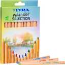 LYRA Waldorf Selection Giant Triangular Colored Pencil, Unlacquered, 6.25 Millimeter Cores, Assorted Colors, 12-Pack (3711121)