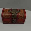 ELLDOO Vintage Treasure Chest, Pirate Keepsakes Box for Kids Gifts, Wooden Storage Box Decorative for Jewelry Pearl Trinkets, Small