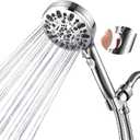 Shower Head with Handheld 7 Spray Combo,Hand Held Showerhead with On/Off Switch,High Pressure Detachable Shower Heads with 60" Long Hose (Chrome)