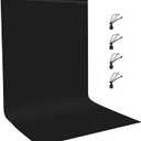 Small Black Screen Backdrops Photo Background for Photography, PULUZ 3.3ft6.6ft Cloth Background Kit Washable Curtain with 4 Clamps for Photoshoot YouTube Video Recording
