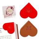 2 x Personalized Leather Heart Bookmark with Initial, Cute Letters Custom Corner Book Mark for Reading Women, Student, Book Lovers, Teacher Appreciation Gifts (Red+Brown, C)