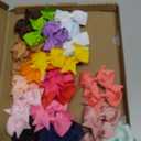 2" Baby Hair Clips Fully Lined Bows Tiny Alligator Clips for Infants and Toddlers in Pairs