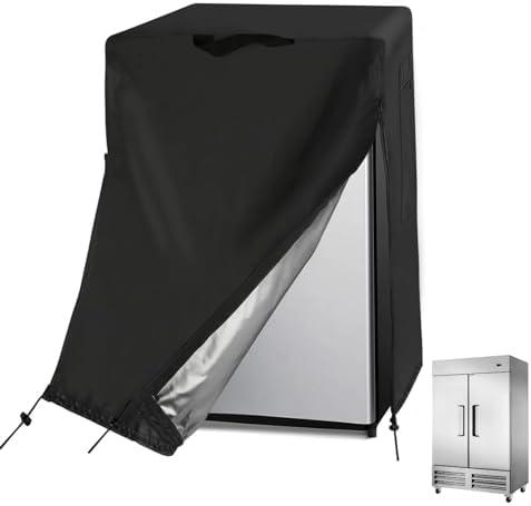 Guisong Commercial Refrigerator Cover for 49Cu Ft Commercial Refrigerator Freezer Combo,54 Inch Waterproof Fridge with Freezer Cover for Industrial Stainless Steel Fridge(55" W x 33" D x 83" H)