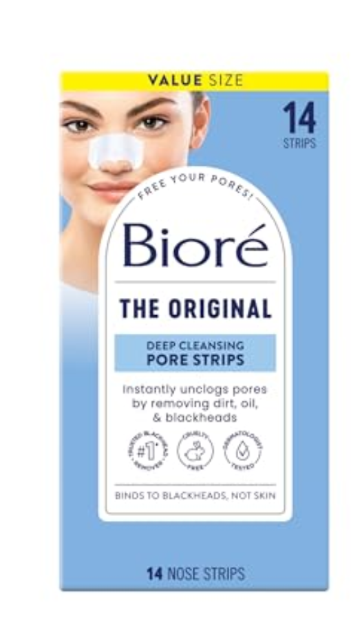 Biore Bundle of Bioré Original Blackhead Remover Strips, Deep Cleansing Nose Strips With Instant Pore Unclogging,1 4 Count Pimple Patches, Medical Grade Ultra-Thin Hydrocolloid, 30 count