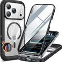 Miracase for iPhone 17 Pro Max Case 6.9" Full-Body Phone Case with Built-in Glass Screen Protector& Full Camera Protector,[Magnetic with MagSafe] Drop Proof 17 ProMax Cover, Black