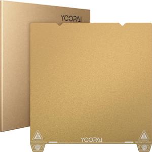 YOOPAI Double-Sided PEI Sheet, 235x235mm 3D Printer Bed Platform, Build Plate for Creality Ender 3 V3 SE/KE /K1/K1C/Ender 3 V3/3 Pro/ 5 S1/ 3 S1 Pro/3 Neo, Without Magnetic Sticker, Gold