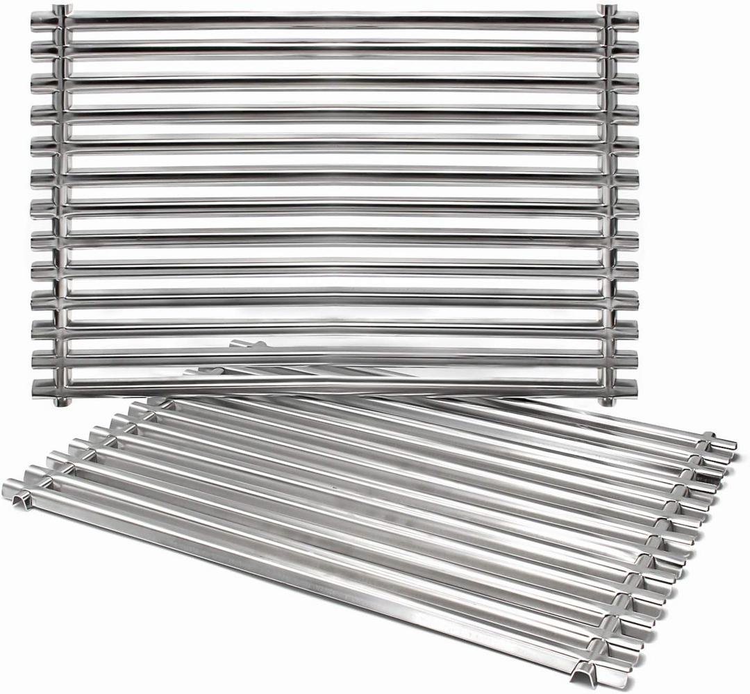 Hongso 65905 SCG521 304 Stainless Steel Grill Grates for Weber Genesis Silver A, Spirit E & S 200 210 Series, Spirit 500 Grill (with Side Control) Replacement Parts for 7521 7522 65904, 15" x 11.25