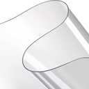 Eaasty 2 Sheets 0.3 mm Clear Plastic Vinyl Sheeting 54 x 36 Inch PVC Clear Vinyl Sheet Roll Protector Tablecloth Rectangular Table Pads for Dining Room