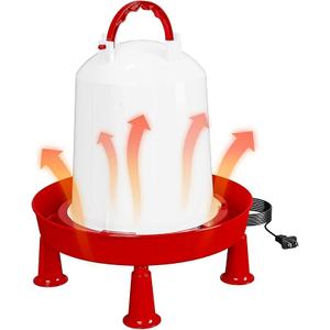 Nexum 35W Thermostatic Heated Chicken Waterer, 1 Gallon Winter Poultry Water Heater with Detachable Legs & Easy-Fill Funnel for Chicken Coop, Ducks, Birds
