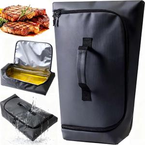 270 Opening BBQ Blanket for Resting Meat, Insulated Leak-Proof Meat Resting Bag for Brisket Pork Turkey, Smoker Accessories for Kitchen Camping Party, Anniversary Birthday Gifts for Men Dad Husband (23 inchs, Gray)