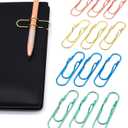 12-Pack Pen Holder Clips for Notebook, Journal, and Book, Ideal for Students, Professionals, and Teachers, Pen Loop Holder for Office and School Use (3 Gold, 3 Rose Gold, 3 Blue, 3 Green)