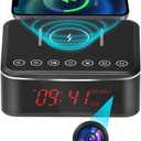 Hidden Camera Motion Activated/Stronger Night Vision/160View Angle/HD 1080P,Indoor WiFi Camera with Bluetooth Speaker,Alarm Clock,Wireless/Wire Charger(2.4/5Ghz)