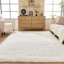 White Fluffy Rugs 5x7 for Bedroom - Shag Area Rug for Living Room Nursery Room,Fuzzy Shaggy Rugs for Kids Room - Non-Slip Soft Plush Furry Carpets for Boys Girls Room