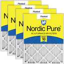 Nordic Pure 16x20x1 (Actual Size: 15 1/2 x 19 1/2 x 3/4) Pleated MERV 10 Air Filters Pack of 4