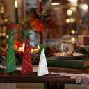 Wooden Christmas Trees Tabletop Decoration Set 3 Piece Freestanding Rustic Holiday Centerpieces for Tiered Tray Xmas Home Decor (Wood 01)