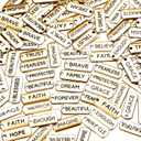 Hicarer Word Charms Pendants Engraved Motivational Charms Pendants Jewelry Making Accessories for DIY Necklaces, Bracelets, Key Chains (Gold,40 Pcs)