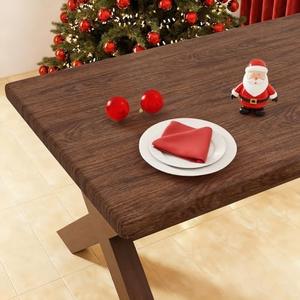 Smiry Rectangle Picnic Tablecloth, Waterproof Elastic Fitted Table Covers for 6 Foot Tables, Wipeable Flannel Backed Vinyl Tablecloths for Camping, Indoor, Outdoor (Brown, 30x72 Inches)