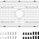 Sink Protector Grid 26-1/16" x 14-1/16", Centered Drain with Corner Radius 3-1/2" for Kitchen Sink Centered Drain with Corner Radius, 304 Stainless Steel Material