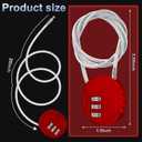 4 Pieces 3 Digit Combination Cable Lock Wire Stroller Waterproof Padlock Lightweight Flexible Locker Gate Lock for School Luggage Helmet Gym Fence Door Sports Bike(Black, Red)