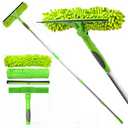 DSV Standard 62” Professional Window Squeegee for Window Cleaning, 2 in 1 Rotatable Window Cleaning Squeegee Kit with Extension Pole, Window Cleaning Tool for Indoor/Outdoor High Windows, Home, Car