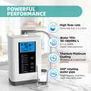 Alkaline Water Ionizer Machine, Water Machine PH 4-10.5 for Alkaline & Acidic Water, 5 Titanium Plates, Up to -500mV ORP, 8,000L Filter, 7 Water Settings, Auto-Cleaning, Intelligent Voice