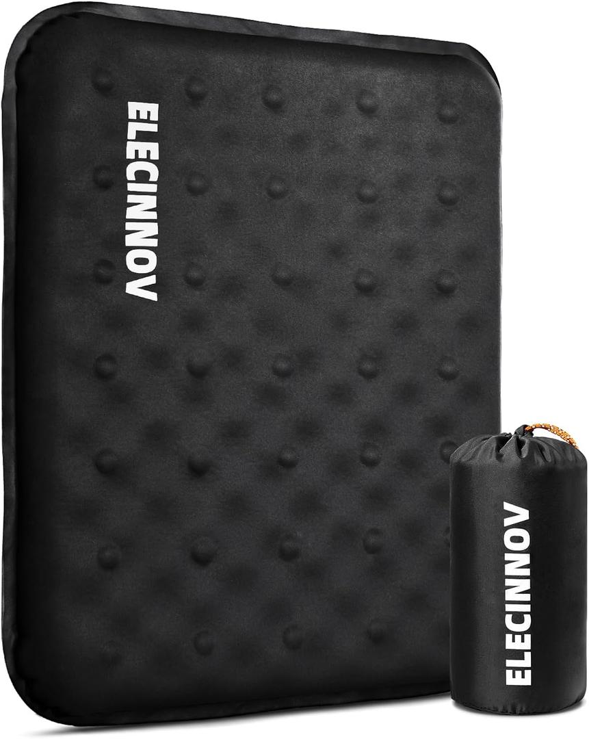 Inflatable Seat Cushion, Self Inflating Memory Foam Portable Stadium Seat Cushions for Bleachers Lightweight Camping Comfort Airplane Cushion for Long Flights Outdoor Events