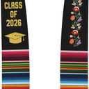 Mexican Graduation Sash Graduation Stole Class Of 2026 Stoles For Graduation Virgen de Guadalupe Floral