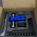Rhino USA Adjustable Trailer Hitch (Fits 2-Inch Receiver) - Heavy Duty Aluminum Tow Hitches with 6-Inch Drop/Rise for Truck (12,500 LBS GTW) - Weatherproof Double Anti-Theft Locking Hitch Pins (Blue)