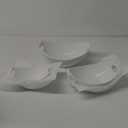 LAUCHUH Serving Bowls with Handles, Porcelain Serving Dishes White Nesting Bowls Mixing Bowl Set Salad Bowls for Entertaining, Party, Housewarming, Christmas, Baby Shower, Set of 3, 15/28/49 oz