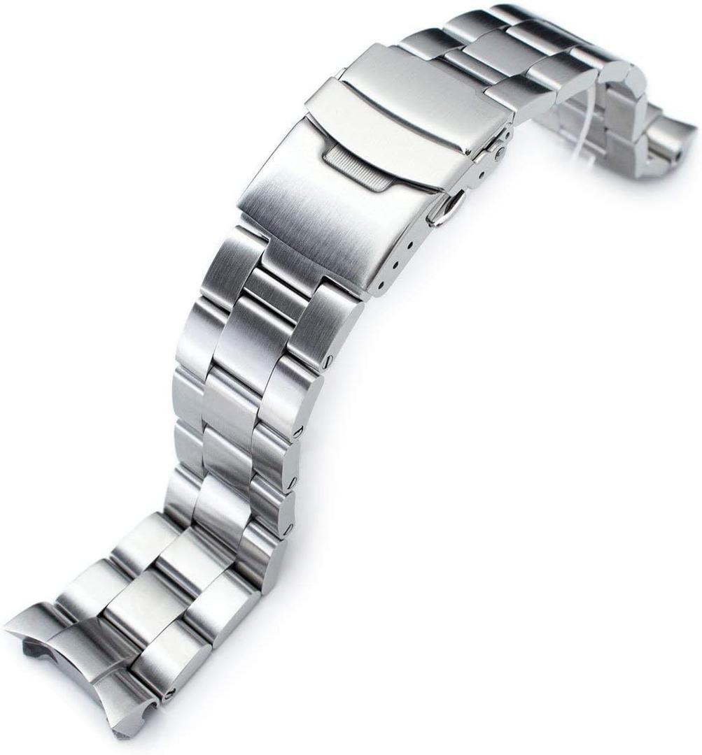 MiLTAT Watch Band for Seiko SKX007 SKX009 7002, Super-O 22mm Tapered to 20mm Clasp