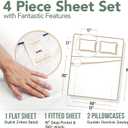 TEXAS LINEN CO. 100% Organic Cotton Sheets King Size - 4 PC Organic Cotton King Size Percale Weave Sheet Set, Soft, Cooling, Crisp & Breathable, 16" Deep Pocket Hotel Quality Bedding Set - Teal