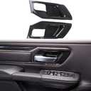 Korlot Carbon Fiber Style Interior Door Handle Bowl Panel Cover Trim for Dodge Ram 1500 2019+ (2 Doors)