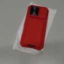 SSLOTSCASE for iPhone 16 Pro Case with Stand & Card Holder & Slide Camera Lens Cover & Kickstand, Stylish Sturdy TPU Soft Silicone Edge Protective Phone Case Cover for iPhone 16 Pro 6.3'' 5G 2024, Red