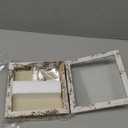 2 Packs 5x5 Shadow Box Frame with Linen Back - Sturdy Rustic Memory Display Case of Flower, Pictures, Medals and More, Distressed White