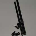 Sash Curtain Rod for French Doors, Kitchen Curtain & Small Window, 3/8 Inch Diameter, Adjustable 16-28", 2 Pack, Black