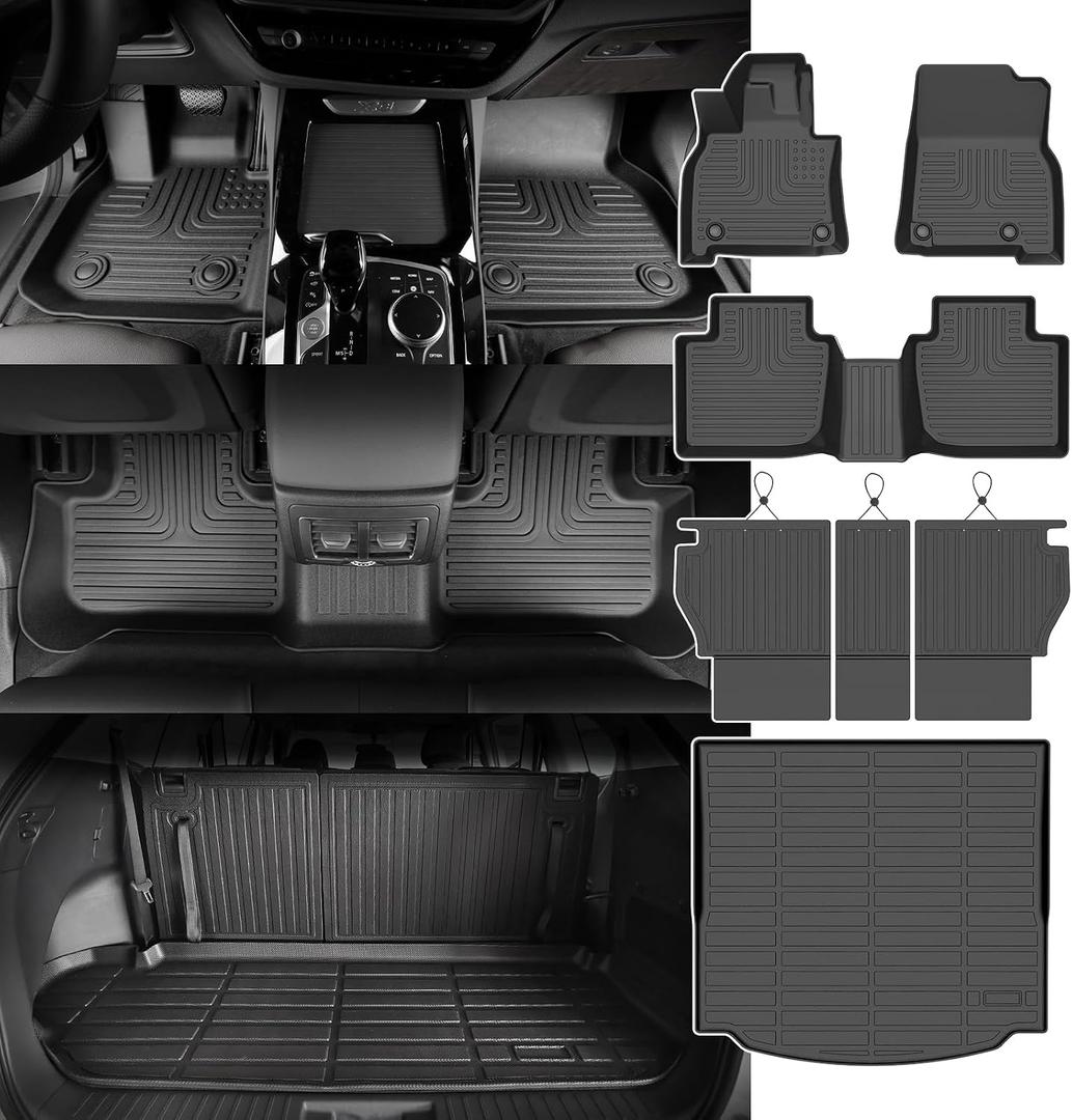 Mazda CX-5 Floor Mats 2026 All Weather Car Mats with Backrest Cover
Black Full-Set Mats, Heavy-Duty TPE,Waterproof & Non-Slip, Easy to Clean, All-Season Protection