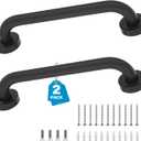2 Pack 12 Inch Grab Bars for Bathtubs and Showers, Handicap Grab Bars, Shower Handle, Anti Slip Shower Handles for Elderly, Safety Shower Grab Bar, Stainless Steel, Black